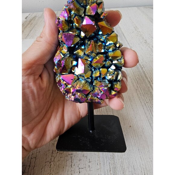 Kalifano quartz geode Crystal Rock decor unique sparkle - Picture 5 of 6